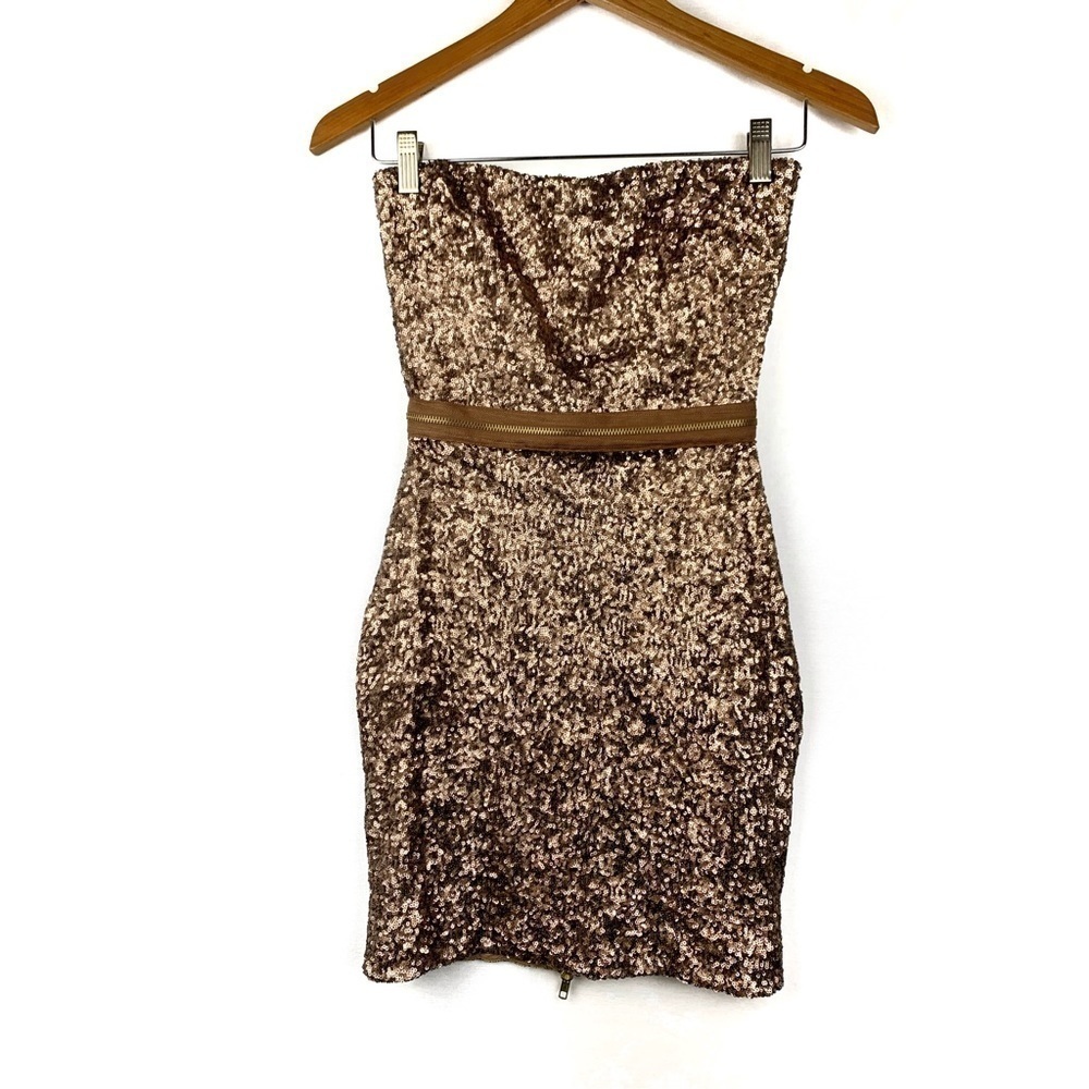 Dress the Population strapless sequin mini dress